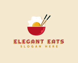 Egg Bowl Chopsticks logo design