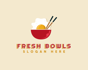 Egg Bowl Chopsticks logo design