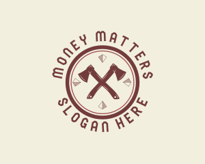 Cross Axe Hipster Logo