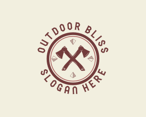 Cross Axe Hipster logo design