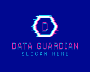 Digital Glitch Pixel logo design