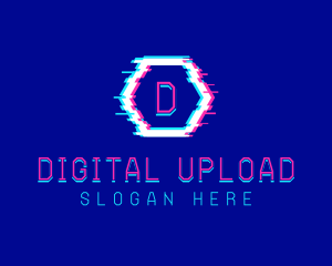 Digital Glitch Pixel logo design