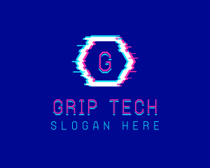 Digital Glitch Pixel logo design