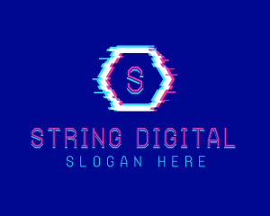 Digital Glitch Pixel logo design