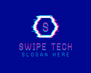 Digital Glitch Pixel logo design