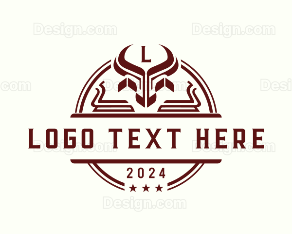 Geometric Rodeo Bull Logo