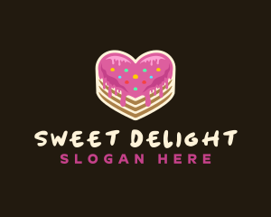 Delicious Heart Cake logo design