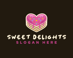 Delicious Heart Cake logo design