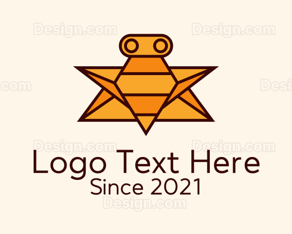 Geometric Bee Robot Logo