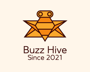 Geometric Bee Robot logo design