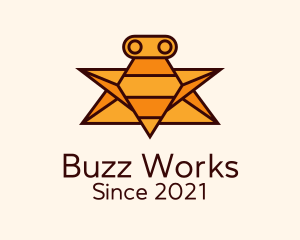 Geometric Bee Robot logo design