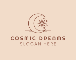 Mystic Crescent Moon Star  logo design