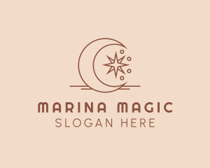 Mystic Crescent Moon Star  logo design