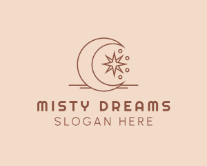 Mystic Crescent Moon Star  logo design