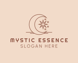 Mystic Crescent Moon Star  logo design