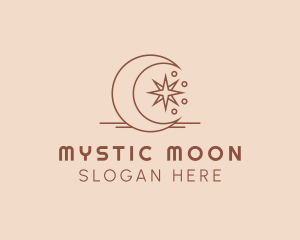 Mystic Crescent Moon Star  logo design