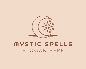Mystic Crescent Moon Star  logo design