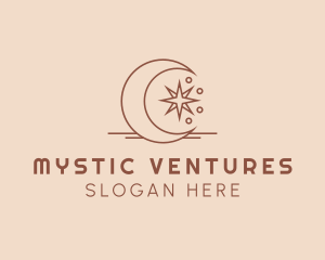 Mystic Crescent Moon Star  logo design