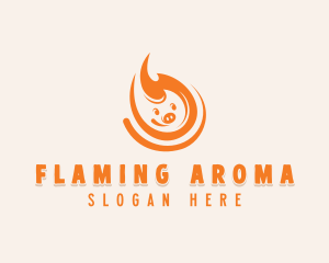 Pig Flaming BBQ  logo