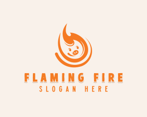 Pig Flaming BBQ  logo