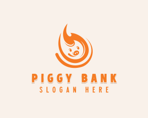 Pig Flaming BBQ  logo