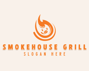 Pig Flaming BBQ  logo