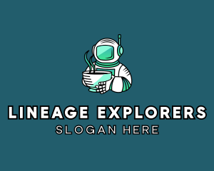 Astronaut Coffee Explorer logo design