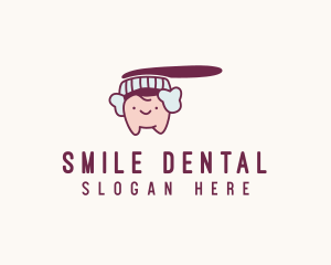 Smiling Tooth Toothbrush logo design