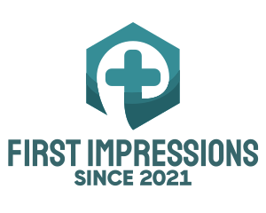 Medical Cross Hexagon logo design