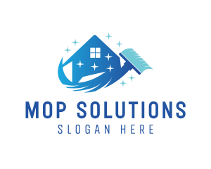 Sparkly Clean Mop logo design