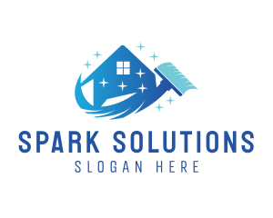 Sparkly Clean Mop logo design