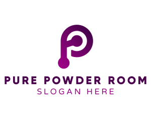 Purple Technology Letter P logo design