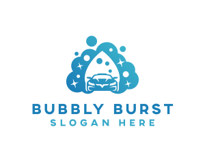 Car Wash Droplet Bubbles logo design