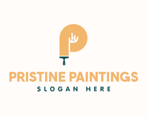 Paint Brush Letter P logo design