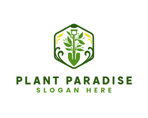 Maintenance Shovel Landscaping logo design