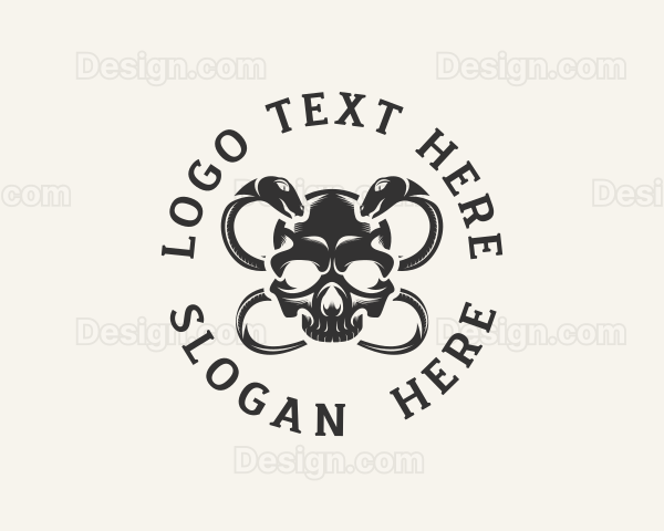 Serpent Snake Skull Logo