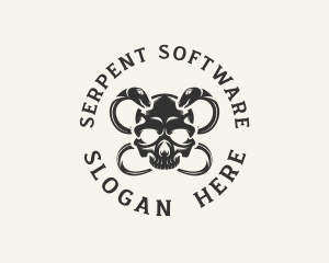 Serpent Snake Skull logo design