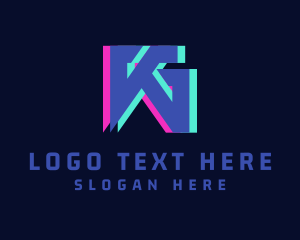 Glitch Letter KG Monogram logo