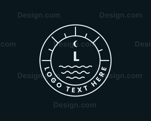 Nautical Wave Moon Logo