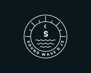 Nautical Wave Moon logo design