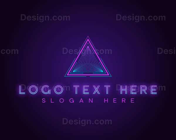 Futuristic Cyber Triangle Logo