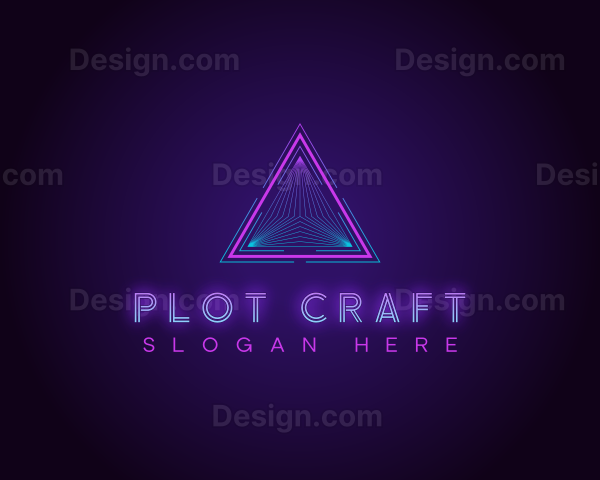 Futuristic Cyber Triangle Logo