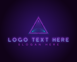 Futuristic Cyber Triangle logo