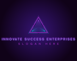 Futuristic Cyber Triangle logo design