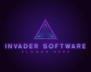 Futuristic Cyber Triangle logo design