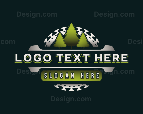 Tree Lumberjack Saw Logo