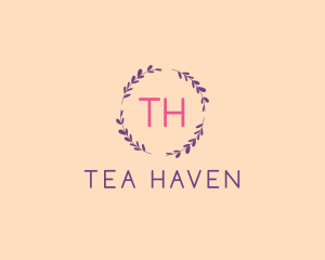 Organic Tea Wreath  logo design