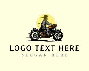 Motorcycle Biker Skeleton logo