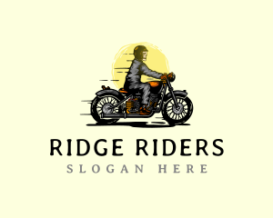 Motorcycle Biker Skeleton logo design