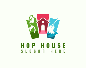 House Sanitation Clean logo design